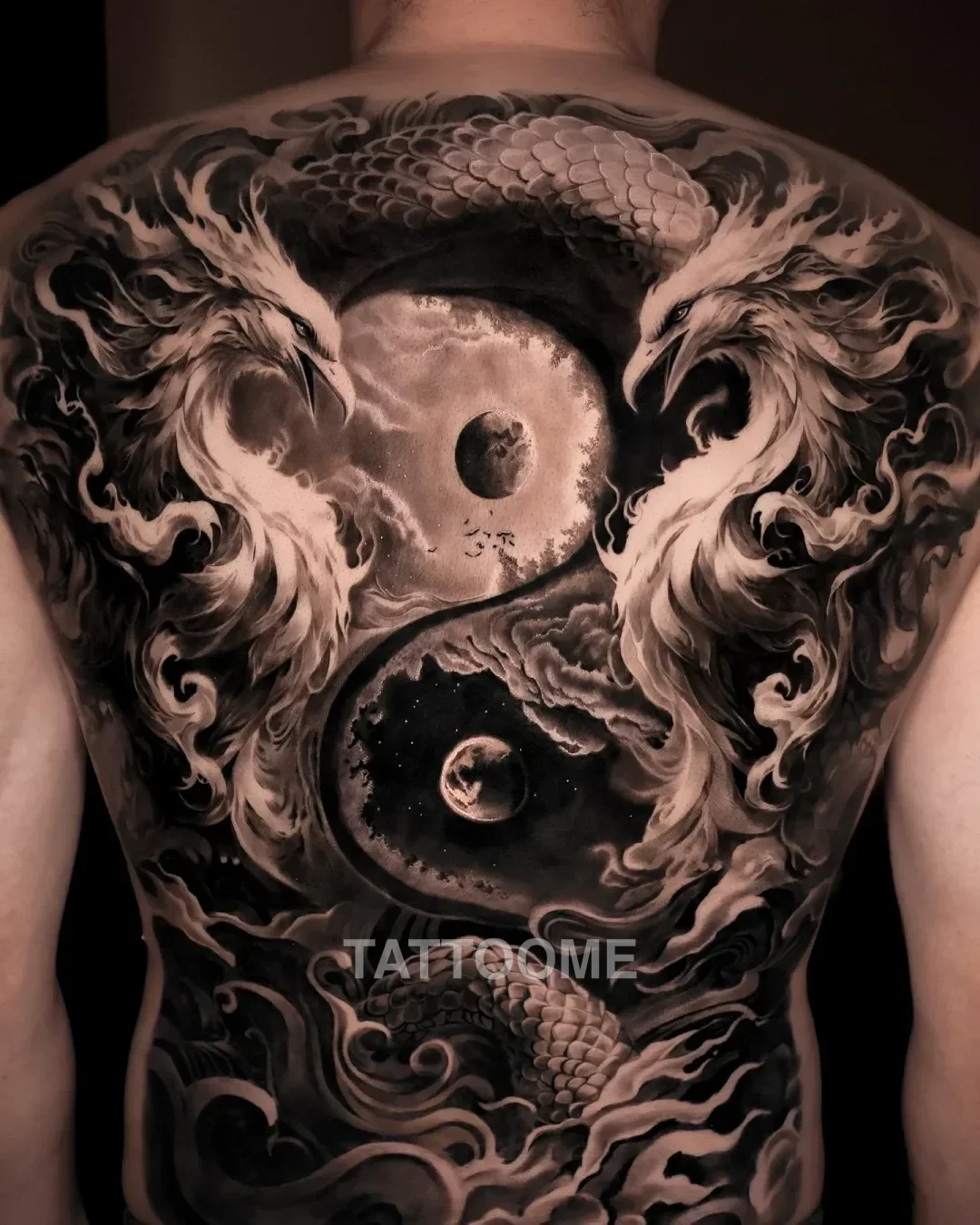 블랙앤그레이 등판 - haarlem_tattooer 2
