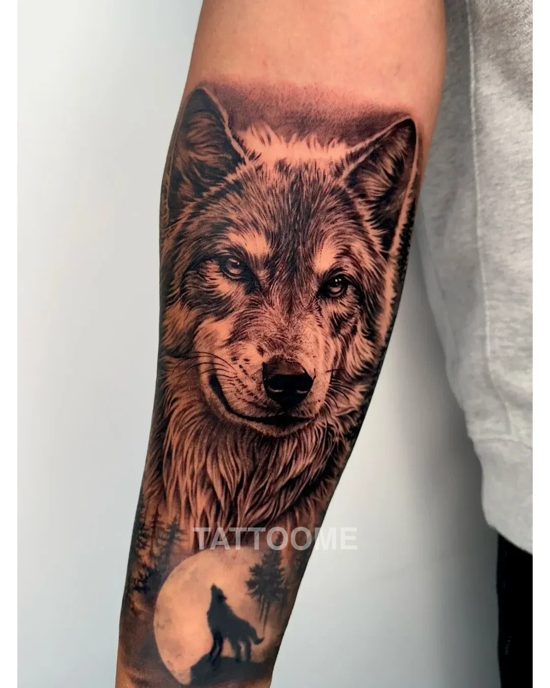 블랙앤그레이 늑대1 - inkedout_tattoo