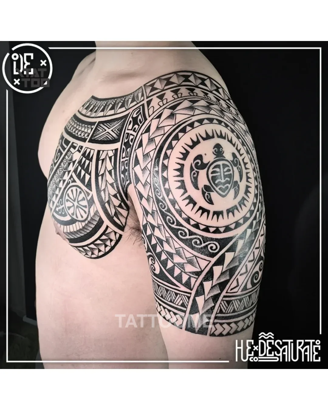 폴리네시안 가슴반팔1 - hue_tatt