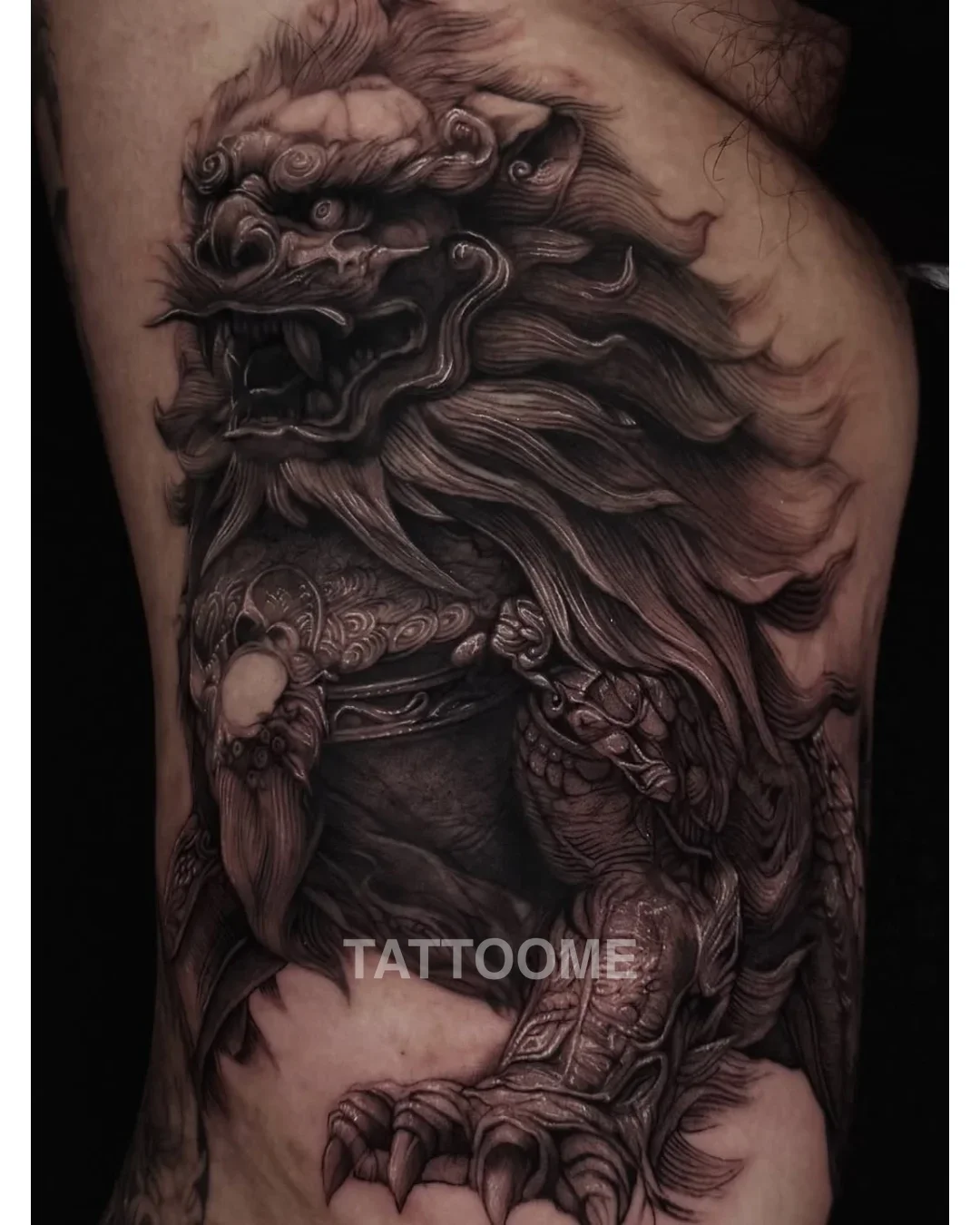 블랙앤그레이 해태 - haak_tattoo