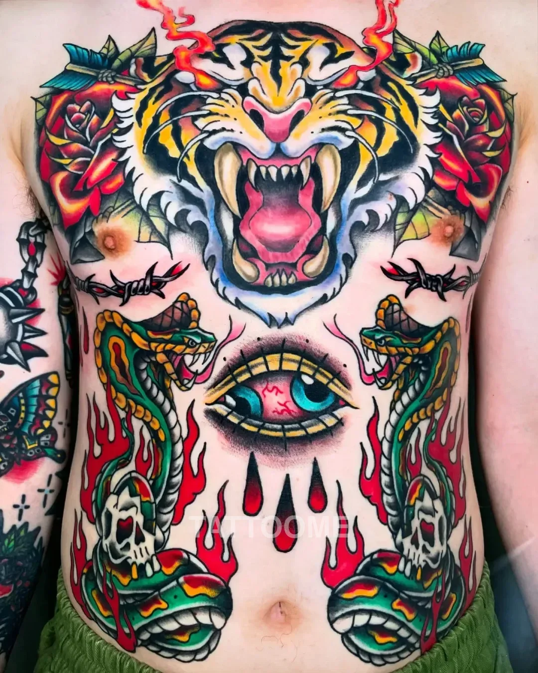 올드스쿨 앞판 - joojoobean_tattoo