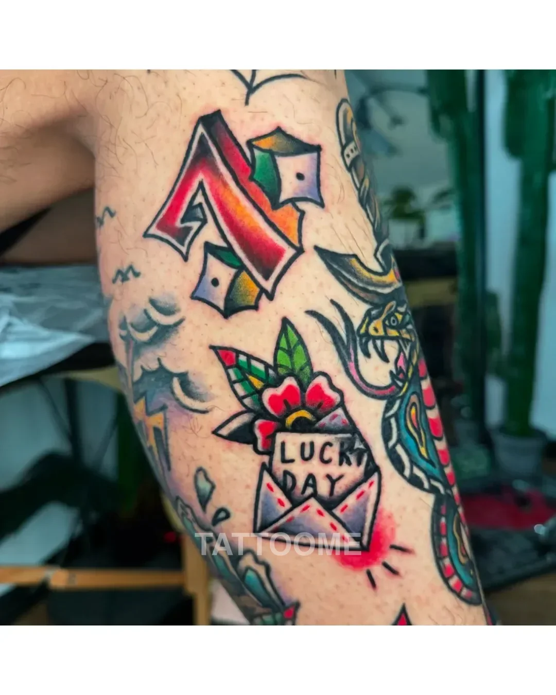 올드스쿨 꽃 - joojoobean_tattoo