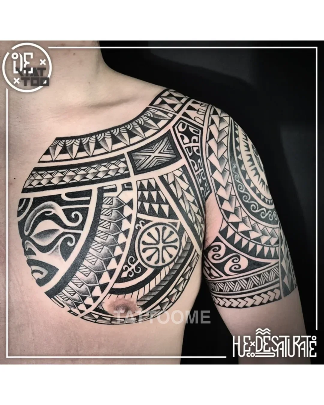 폴리네시안 가슴반팔2 - hue_tatt