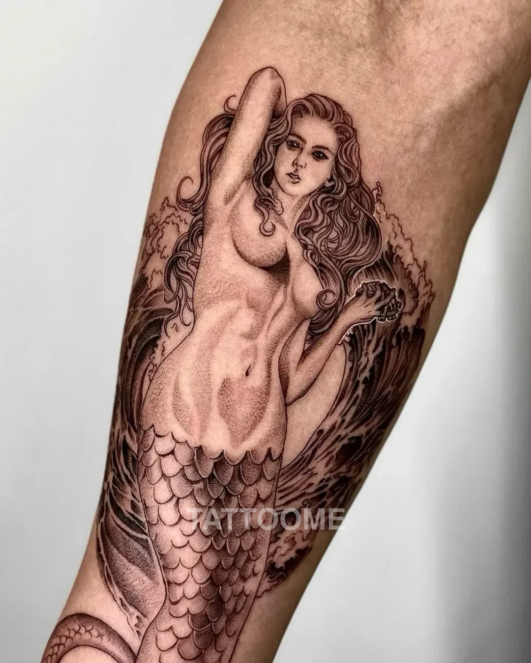 블랙앤그레이 인어 - nero_tattooer