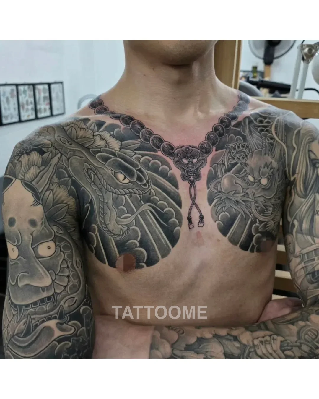 한냐뱀 용 가슴긴팔 - 카메타투스튜디오 5