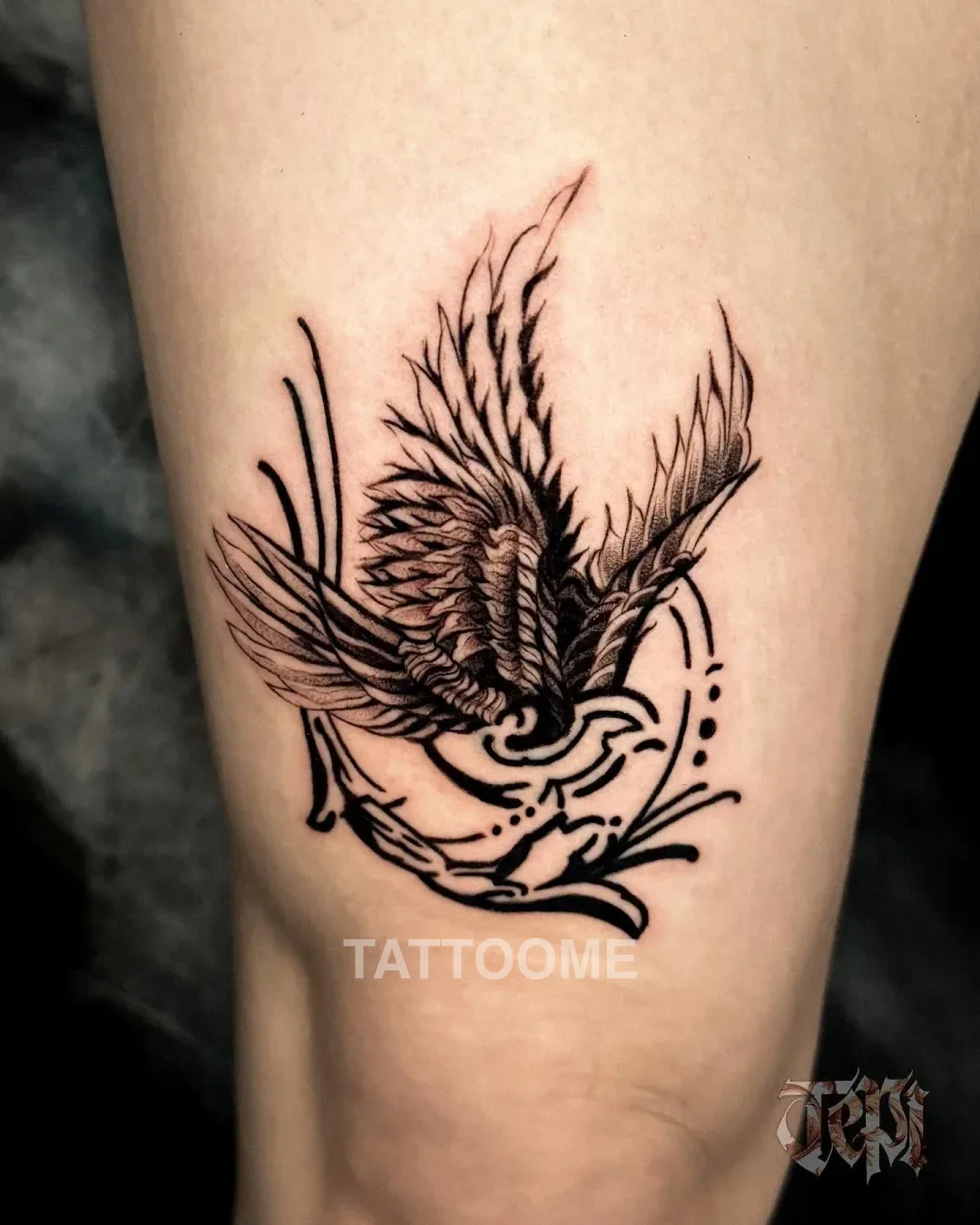 블랙워크 새 - tepi_tattoo