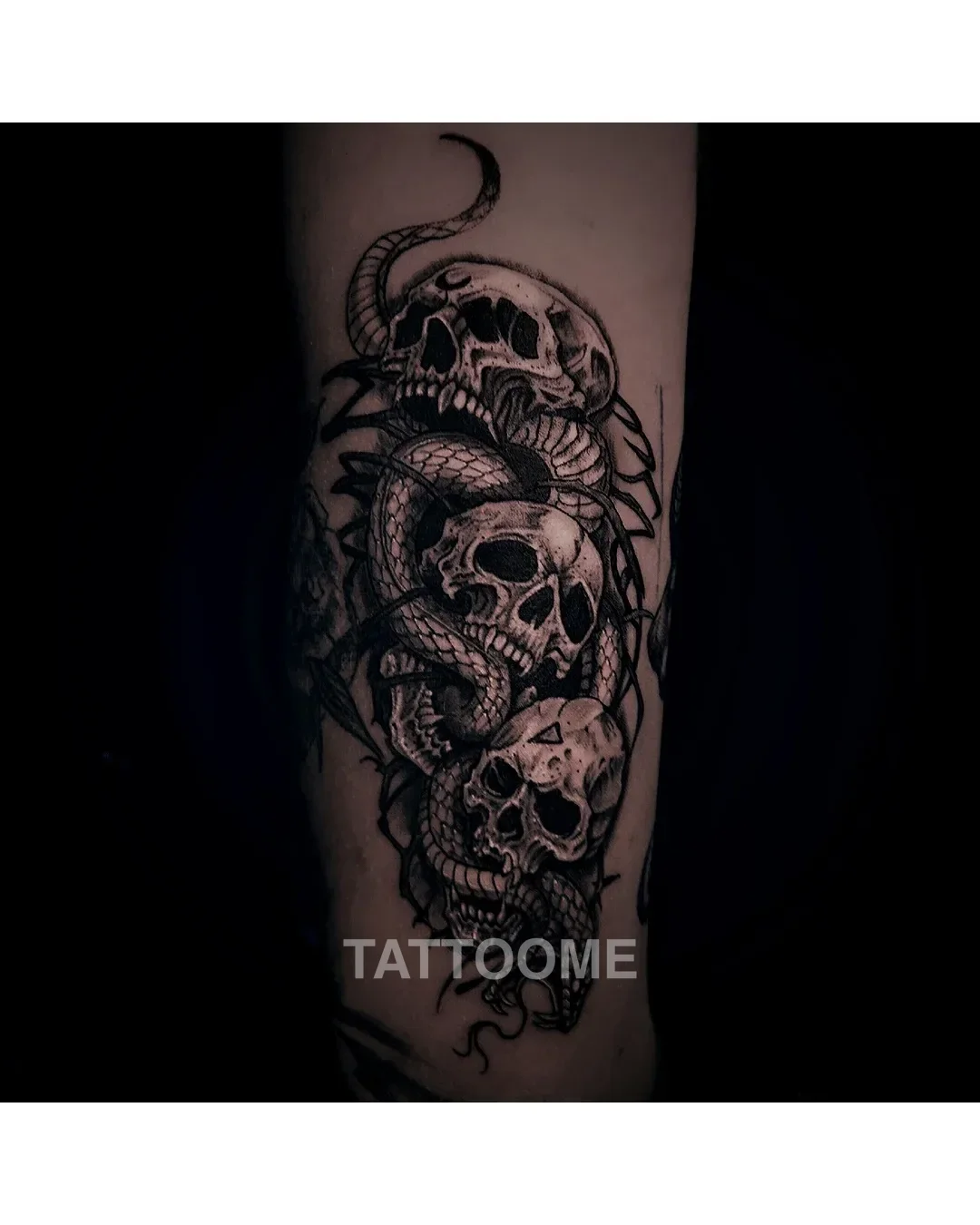 블랙앤그레이 해골 - chedo_tattooism 6