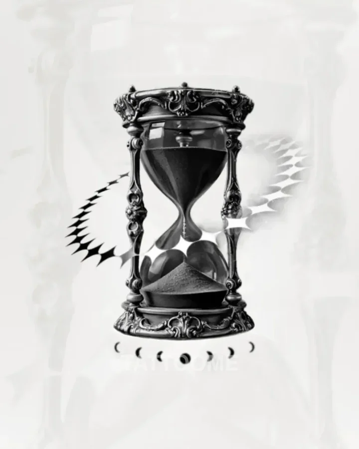 블랙앤그레이 도안 모래시계 - huey__tattoo