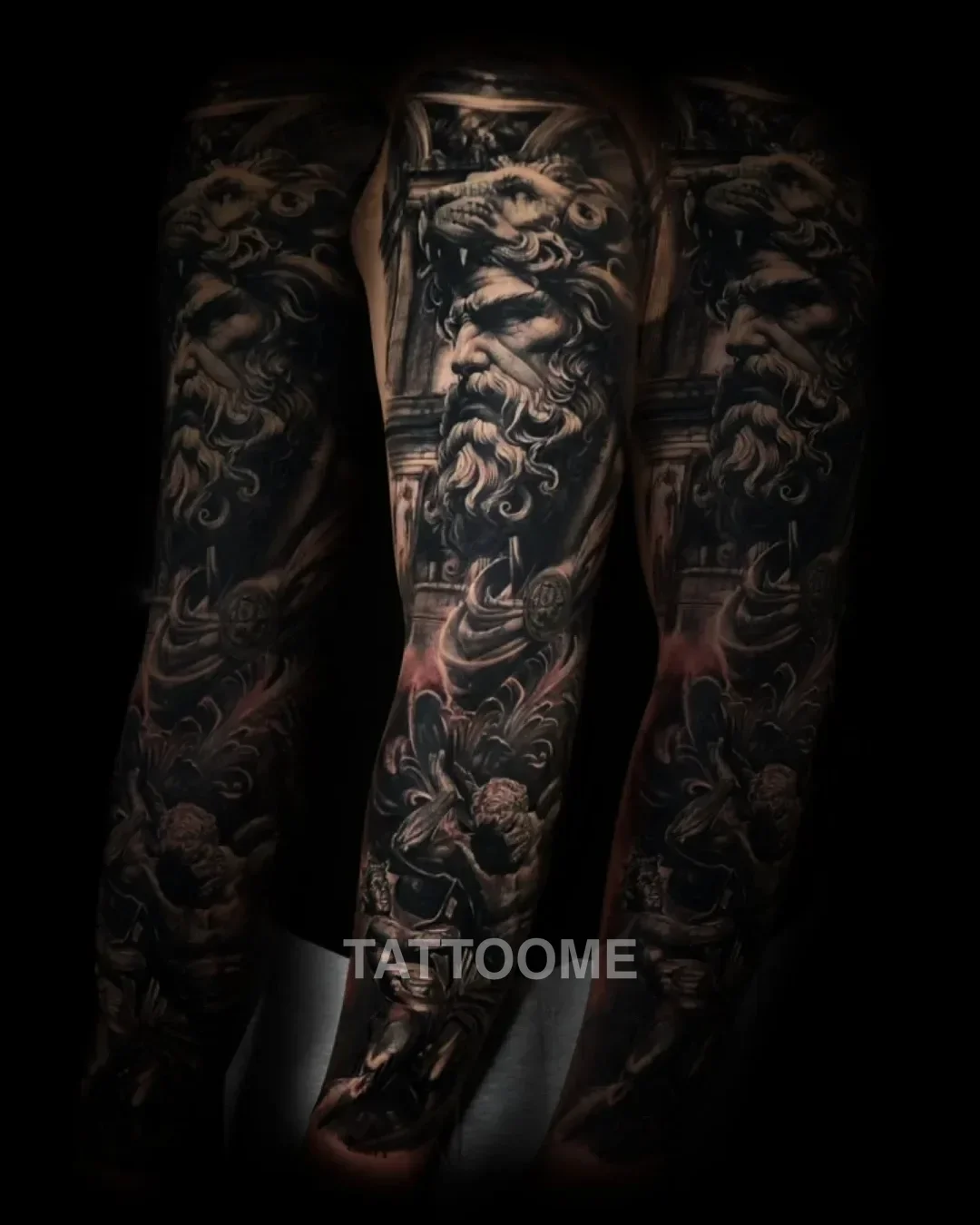 블랙앤그레이 포세이돈 - rosso_tattooer