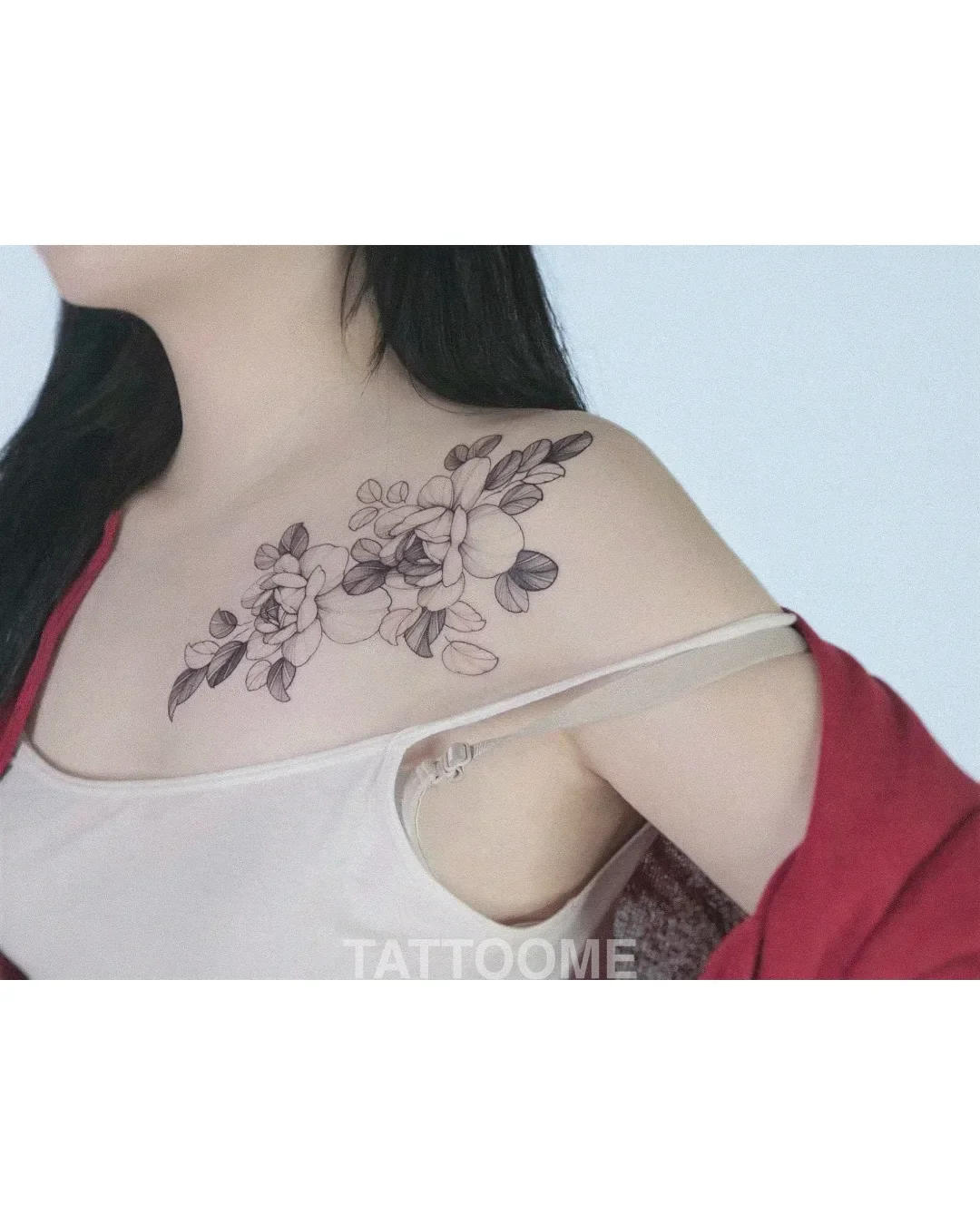 감성타투 쇄골 꽃 - bloom_tattooer 2