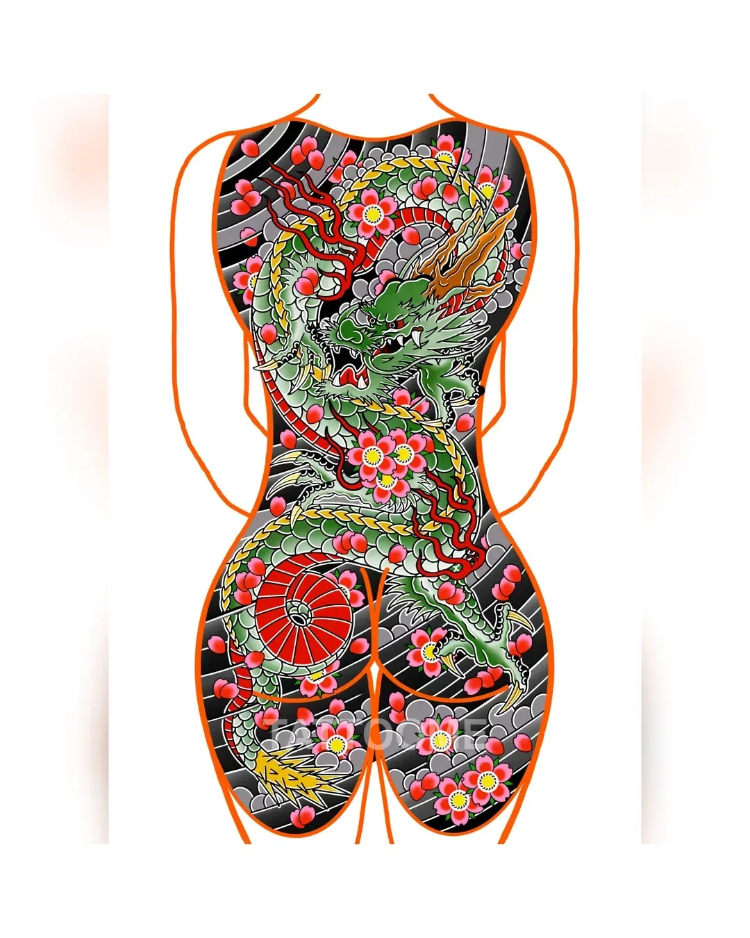 이레즈미 도안 용 풀컬러 등허벅지 - tattooist_yuye