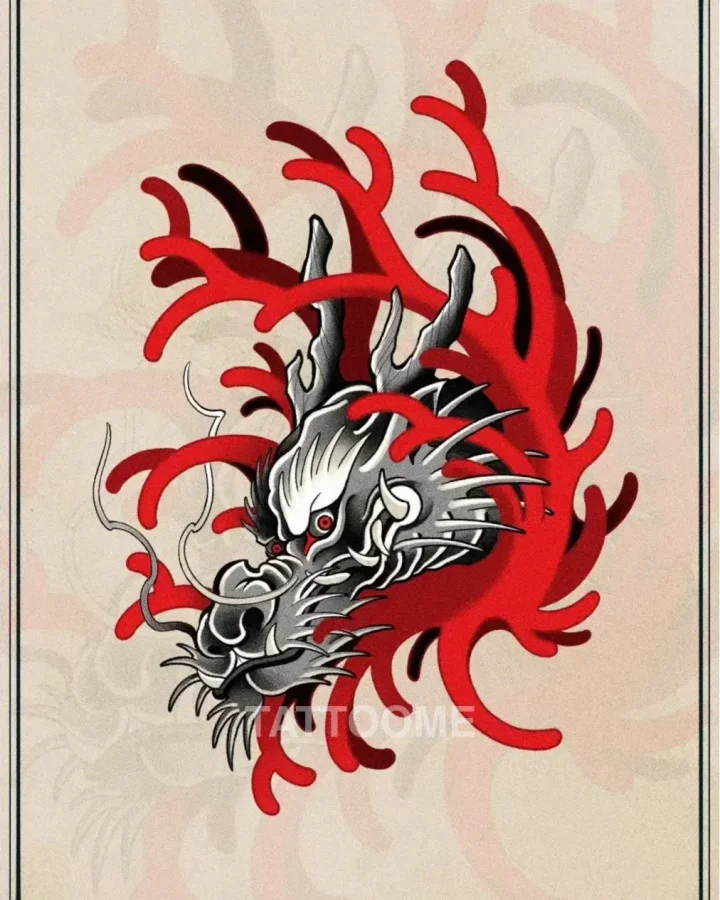 뉴스쿨 도안 용 도안 - hyoku_tattooing