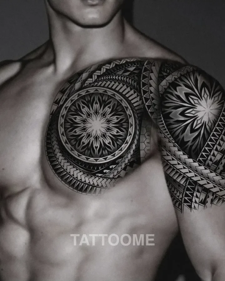 폴리네시안 도안 반팔 - giwon_tattoo