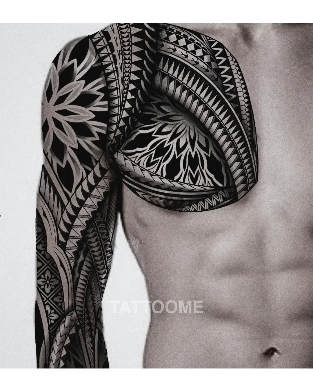폴리네시안 도안 가슴긴팔 - giwon_tattoo
