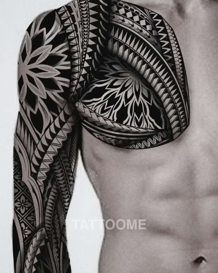 폴리네시안 도안 가슴긴팔 - giwon_tattoo