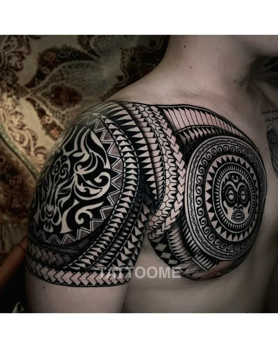 폴리네시안 가슴반팔 - giwon_tattoo 5